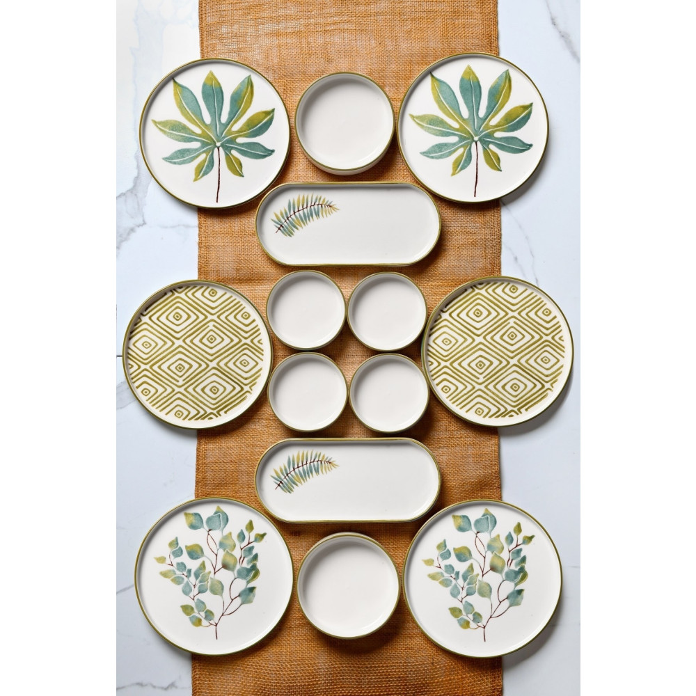 Kitchen Life 14 Parça 6 Kişilik Stackable Güz Yaprak Kahvaltı Takımı - Lüx Kahvaltılık Sunum Seti Tabağı Kahvaltı Takımı Fiyatı