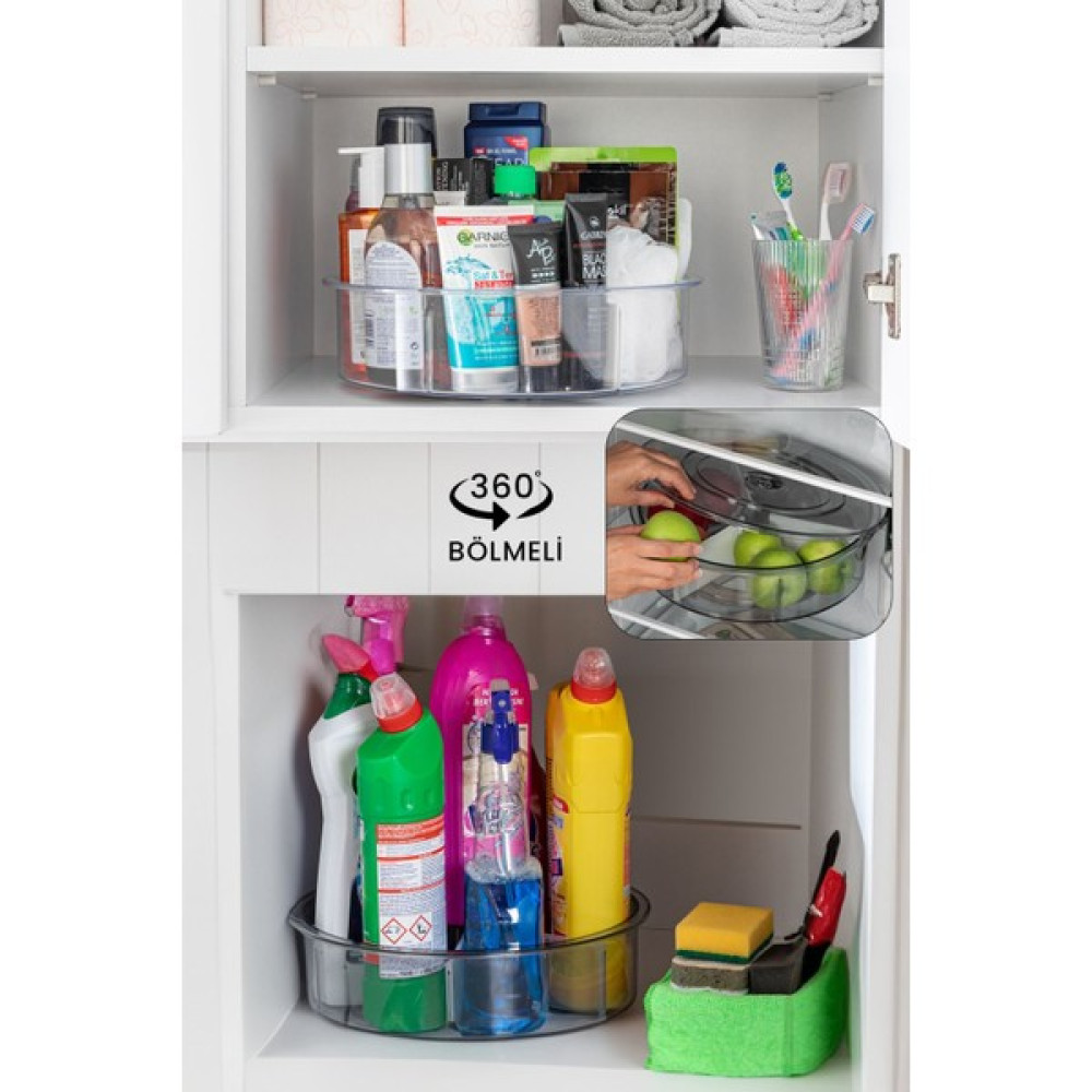 Kitchen Life 360 Derece Dönen 6 Çıkartılabilir Bölmeli Mutfak Banyo Evye Altı Düzenleyici Organizer Tepsi Eşya Saklama Kutusu Fiyatı