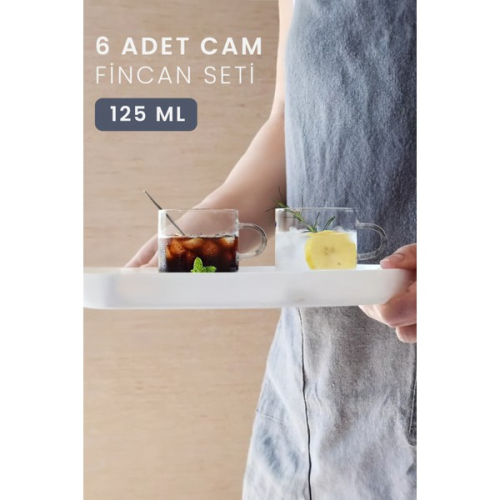 Kitchen Life 6'lı Borosilikat Fincan 125 ml - Şeffaf Fincan / Bardak / Kahve Takımı Fiyatı