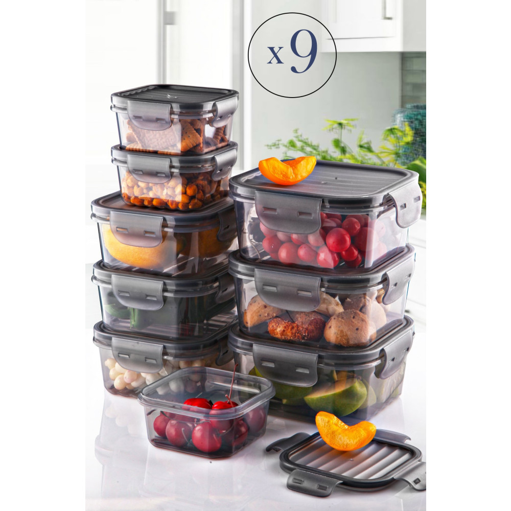 Kitchen Life 9lu Tam Vakumlu Kilitlli Erzak Saklama Kabı Seti -hava Geçirmez (400ml X 800ml X 1400ml) Sızdırmaz Saklama Kapları Fiyatı