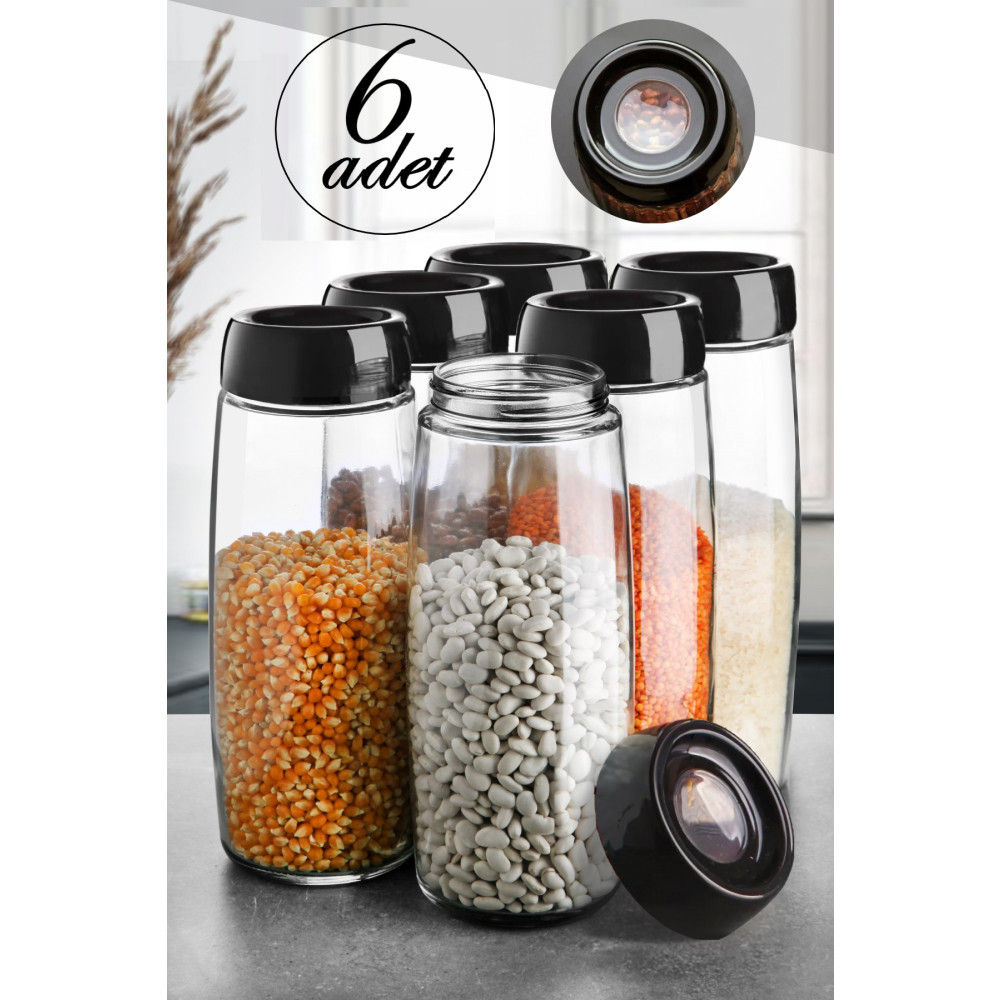 Kitchen Life Yıkanabilir Etiketli 6 Adet Mega Boy Cam Kavanoz Seti 1600 Ml Erzak Saklama Kabı Saklama Kapları Fiyatı