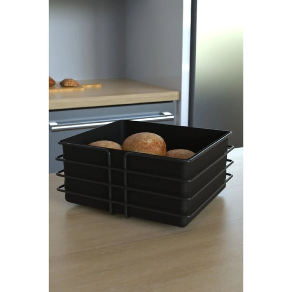 Kitchen Line Ekmeklik Ekmek Sepeti Çok Amaçlı Siyah Paslanmaz Sepet Siyah Kumaş Saklama Kapları Fiyatı