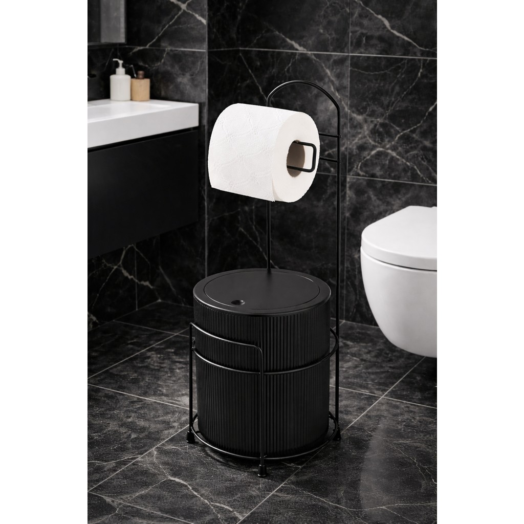 Kitchen Line Lüx Kovalı Wc Kağıtlık ve Çöp Kovası - Siyah Diğer Fiyatı