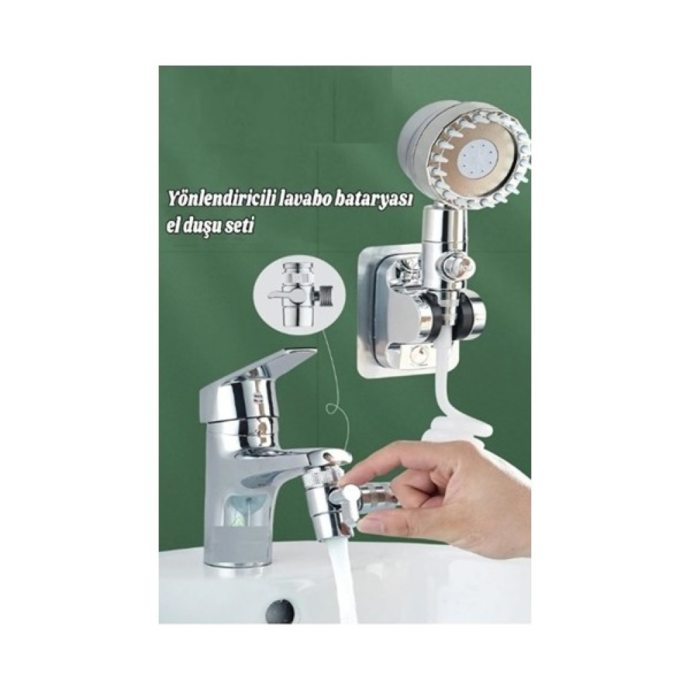 Kitchen Live 3 Fonksiyonlu Masaj Başlıklı Yaylı Hortum Yönlendiricili Mafsal Lavabo Banyo Duş Seti - Çift Yönlü Duş Seti Fiyatı