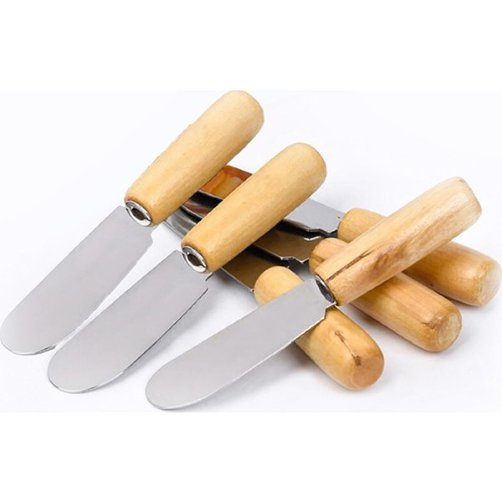Kitchen Live 6'lı Sunumluk Tereyağ & Reçel Bıçağı Ahşap Saplı Çikolata Bal Reçel Kaymak Bıçağı Bıçaklar ve Bıçak Setleri Fiyatı