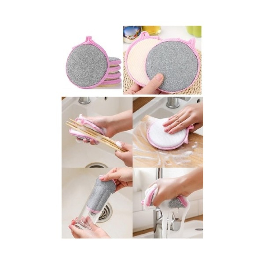 Kitchen Live Çift Taraflı Bulaşık Süngeri Tava Tabak Yağ Alıcı Leke Çıkarıcı Bulaşık Ovma Teli - Pembe Bulaşık Yıkama Fiyatı