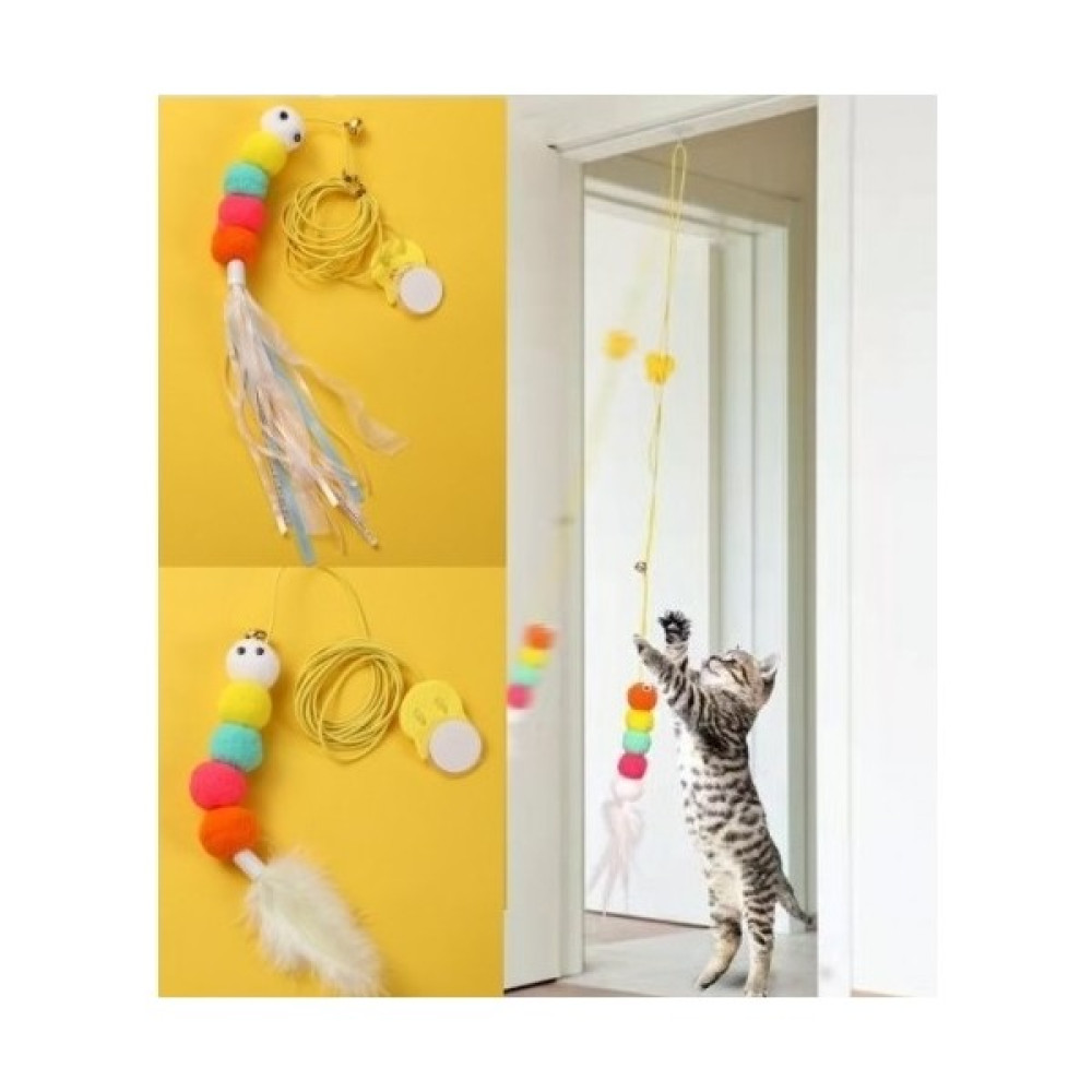 Kitchen Live Elastik Kendinden Yapışkanlı Renkli Kedi Oyun Oltası Kedi Oyuncağı Yapışkanlı Olta Eğitim Oyuncağı - Sarı Evcil Hayvan Ürünleri Fiyatı