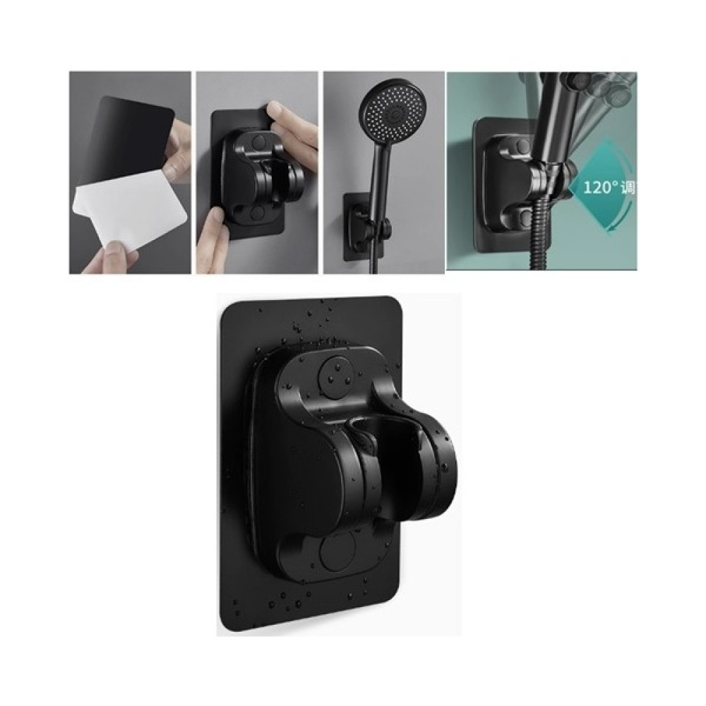 Kitchen Live Vantuzlu Duş Başlığı Tutucu Ayarlanabilir 120 Derece Oynar Güçlü Yapışkanlı Suya Dayanıklı El Duşu Tutucu - Siyah Duş Başlığı Fiyatı