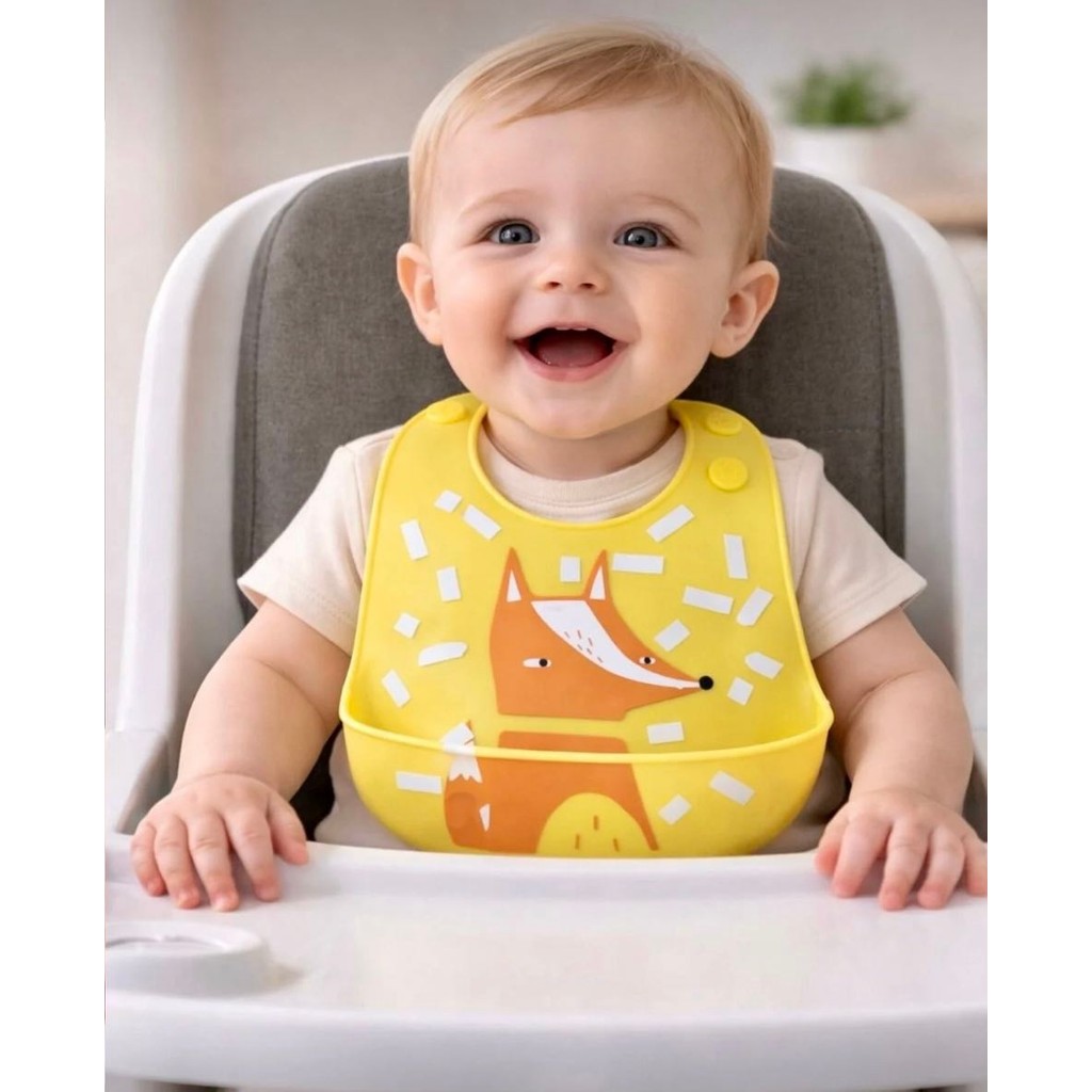 Kitchen Pembelia Silikon Bebek Mama Önlüğü Çocuk Mama Önlük Leke Tutmaz Yıkanabilir - Açık Sarı - 0 - 4 Yaş Bebek Mamaları Fiyatı