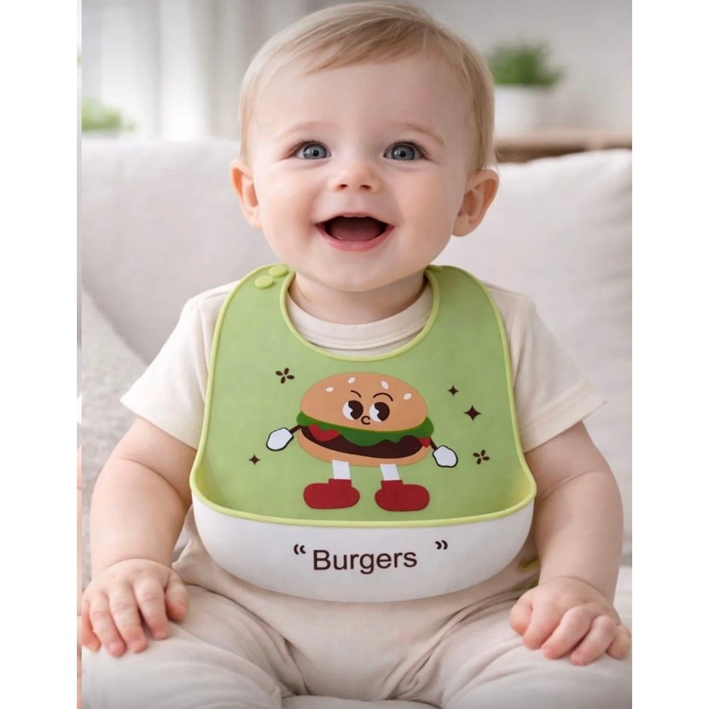Kitchen Pembelia Silikon Bebek Mama Önlüğü Çocuk Mama Önlük Leke Tutmaz Yıkanabilir - Açık Yeşil - 0 - 4 Yaş Bebek Mamaları Fiyatı