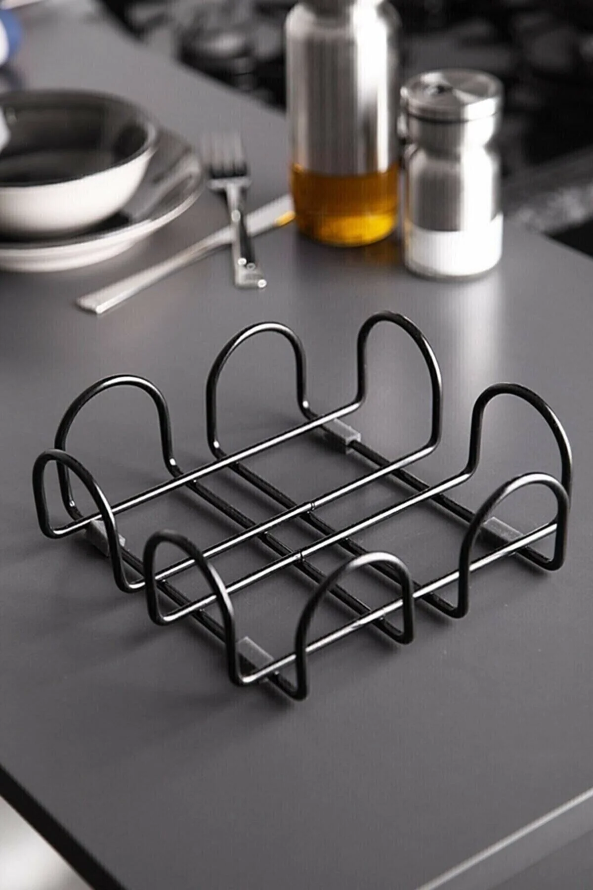 Kitchen Store Pecetelik Siyah Metal Peçetelik Kare Yatay Cafe Sunum Peçeteliği Masa Üstü Kağıt Mutfak Peçetelik" Mutfak Gereçleri Fiyatı
