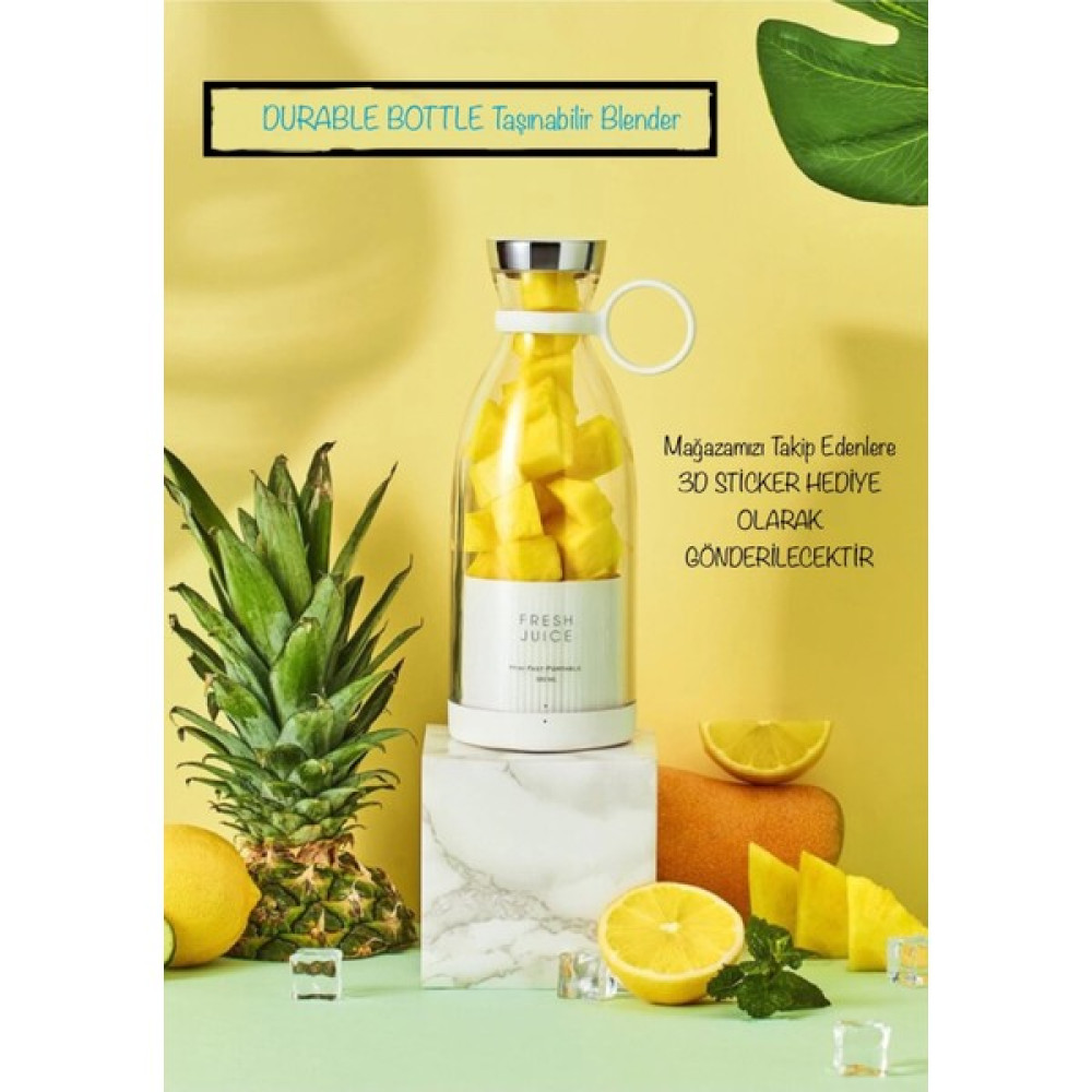 Kitchen Time Taşınabilir 350 ml Blender Mini Meyve Karıştırıcı Milkshake Işlevli Blander Smothie (Plastik) - Beyaz Blenderler Fiyatı