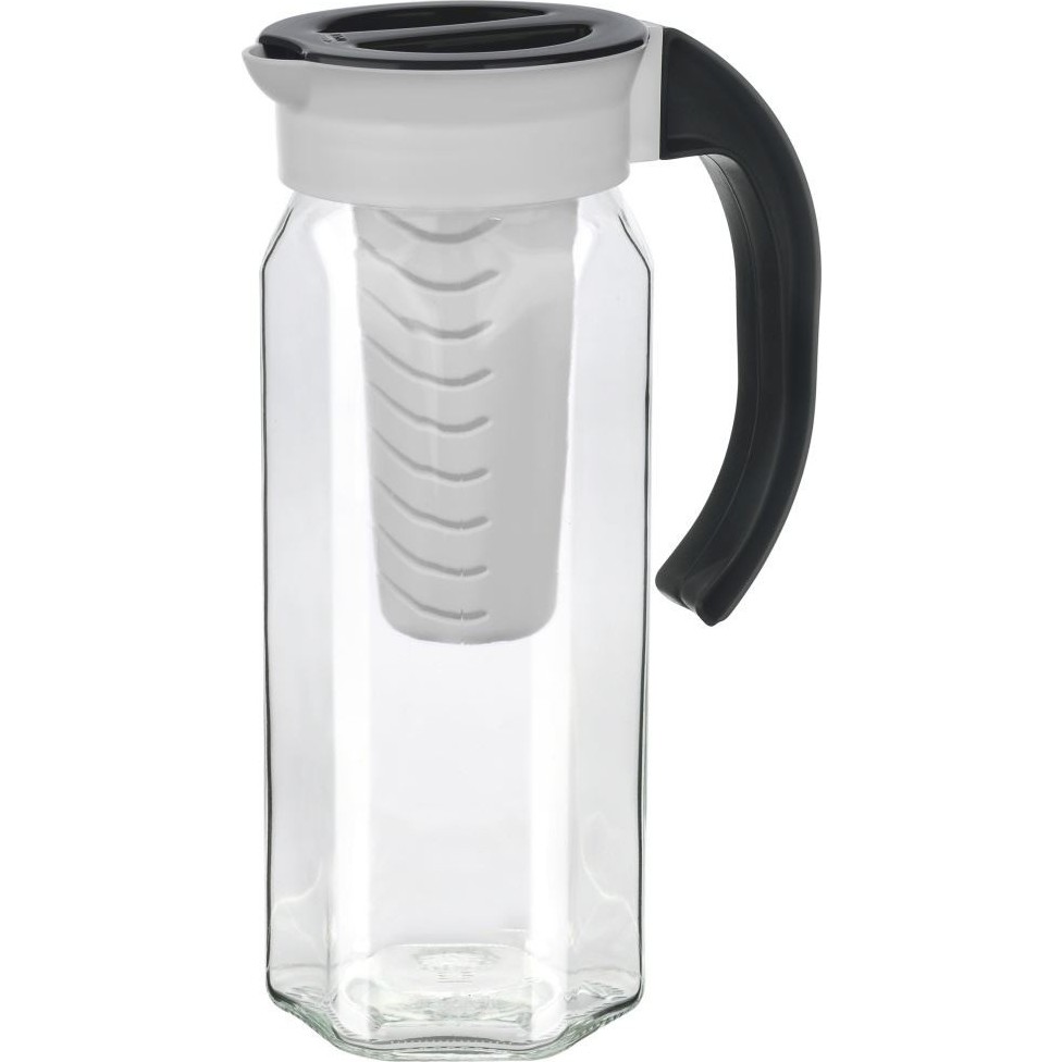 Kitchenboost Kapaklı Sügeçli Cam Detox Su Şişesi 1500 Ml.cam Sürahi Siyah - 1,5 lt Diğer Fiyatı