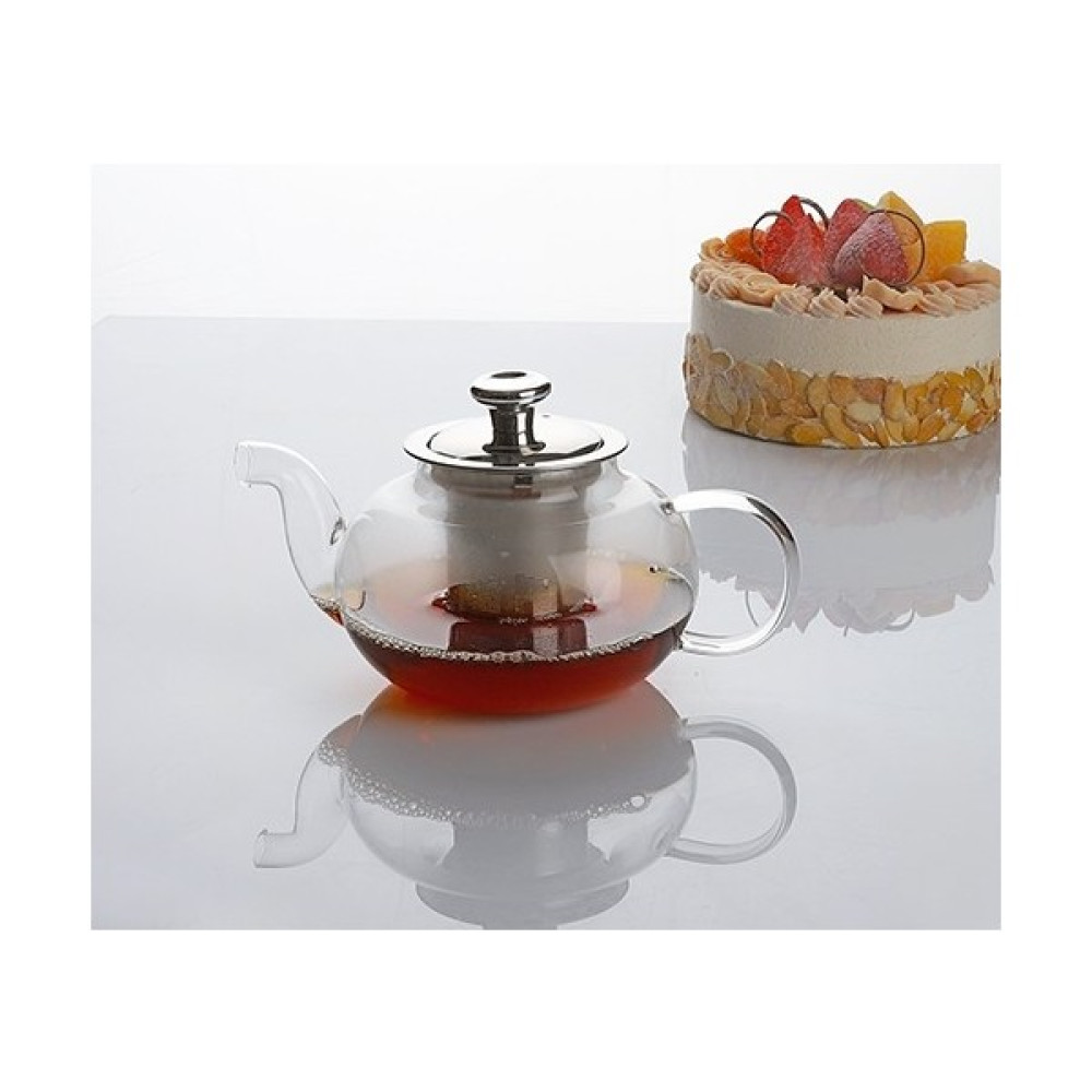 Kitchenboost Kendinden Süzgeçli Cam Demlik - 400 ml Çaydanlık Demliği Silver Çay / Çaydanlık Setleri Fiyatı