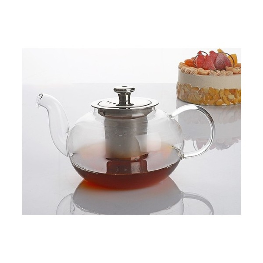 Kitchenboost Kendinden Süzgeçli Cam Demlik - 800 ml Çaydanlık Demliği Silver Çay / Çaydanlık Setleri Fiyatı