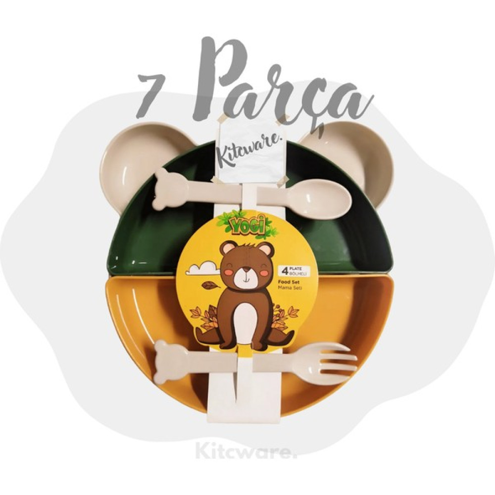 Kitcware Bebek Mama Tabağı, Çocuk Mama Tabağı, Beslenme Kabı, Mama Tabağı, Çocuk Yemek Tabağı, 7 Parça Mama Seti Fiyatı