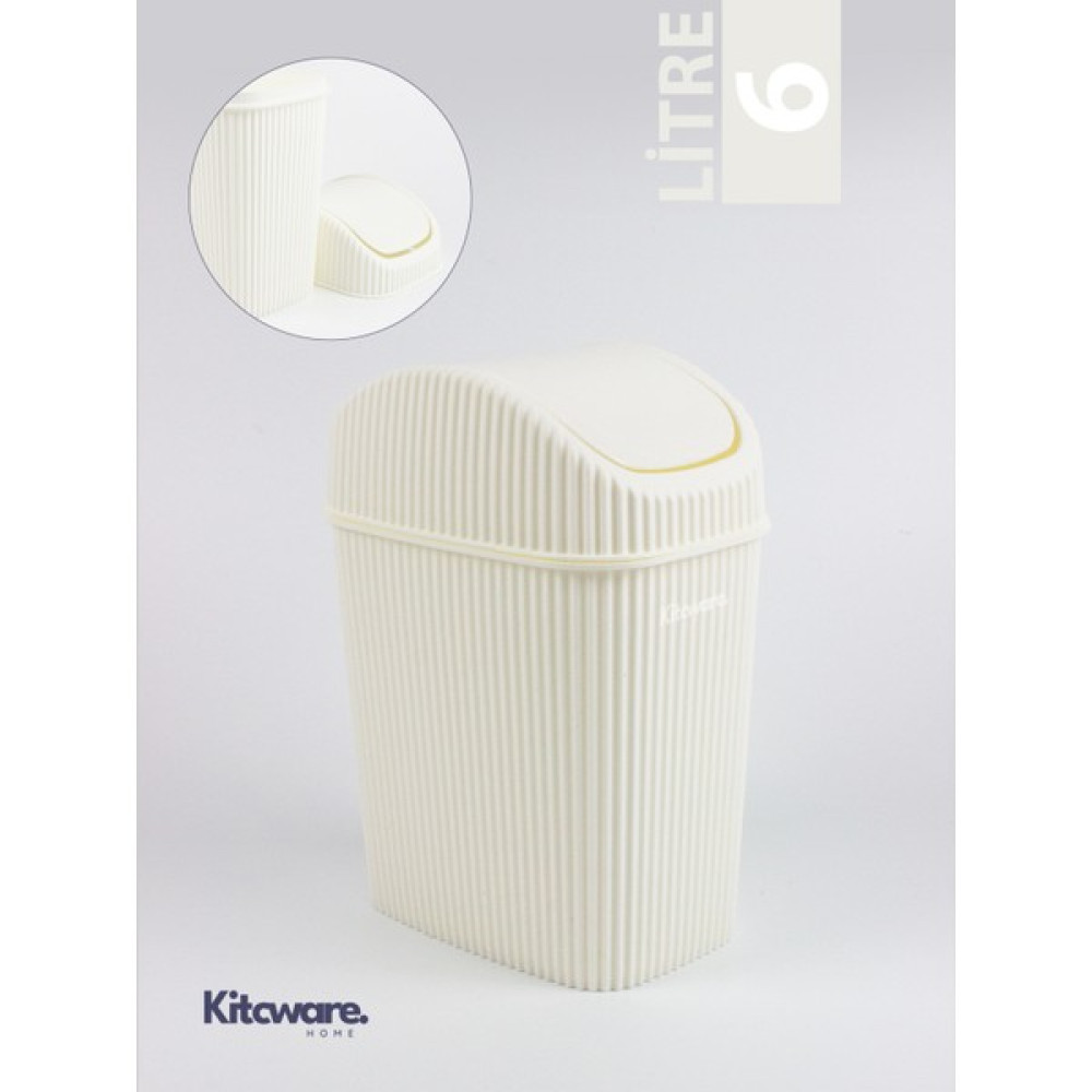 Kitcware Çöp Kovası, Banyo Çöp Kovası, Tezgah Üstü Çöp Kovası, Çöp Kutusu, Atık Kutusu, 6 Litre - Beyaz Çöp Kovaları Fiyatı