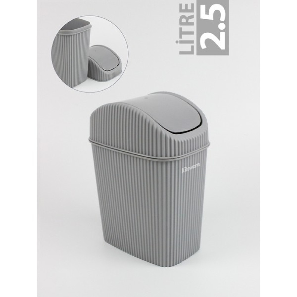 Kitcware Çöp Kutusu, Tezgah Üstü Çöp Kovası, Çöp Kovası, Masa Üstü Çöp Kovası, 2.5 Litre - Gri Çöp Kovaları Fiyatı