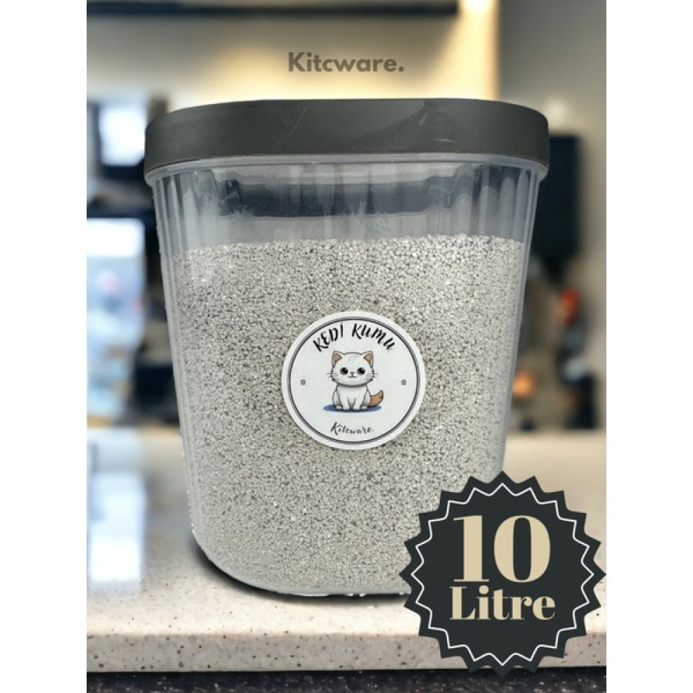 Kitcware Kedi Kumu Saklama Kabı, Kedi Kumu Saklama Kutusu, 10 Litre - Kürek ve Etiket Hediyeli Evcil Hayvan Ürünleri Fiyatı