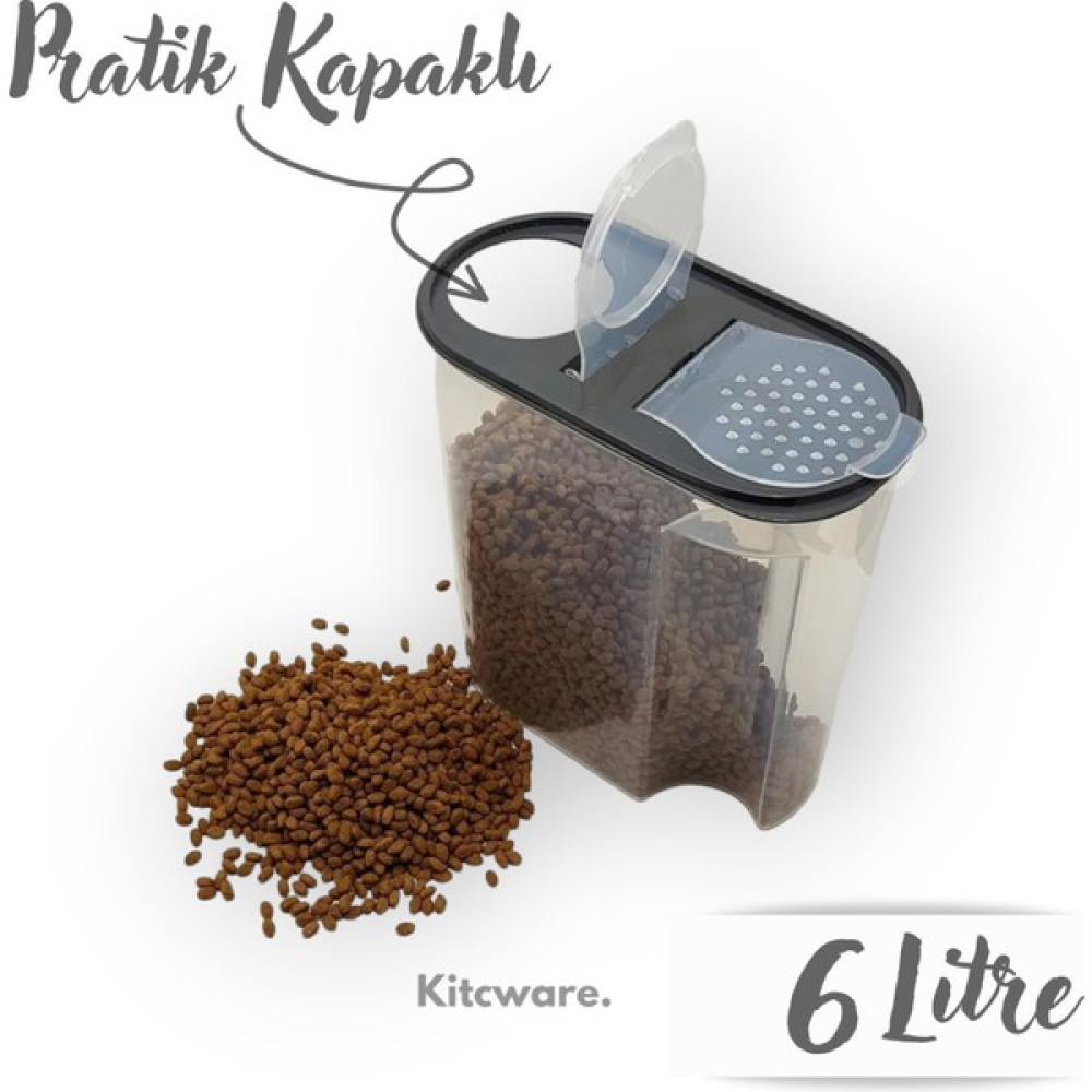 Kitcware Kedi Mama Saklama Kabı, Köpek Mama Saklama Kabı, 6 Litre Evcil Hayvan Ürünleri Fiyatı