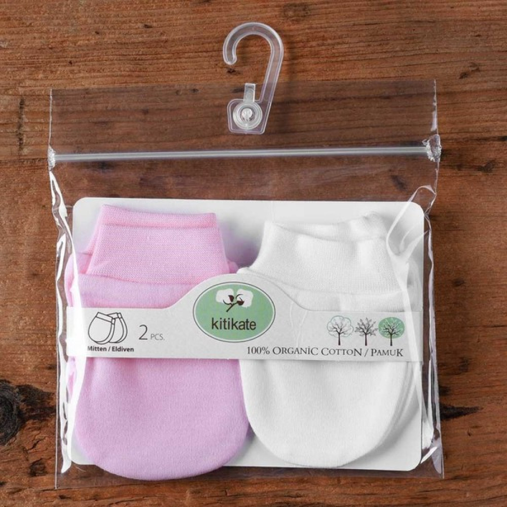KitiKate S76117 Organik 2li Bebek Eldiveni 0-3 Ay - Ekru - Pembe Bebek Çorabı Fiyatı