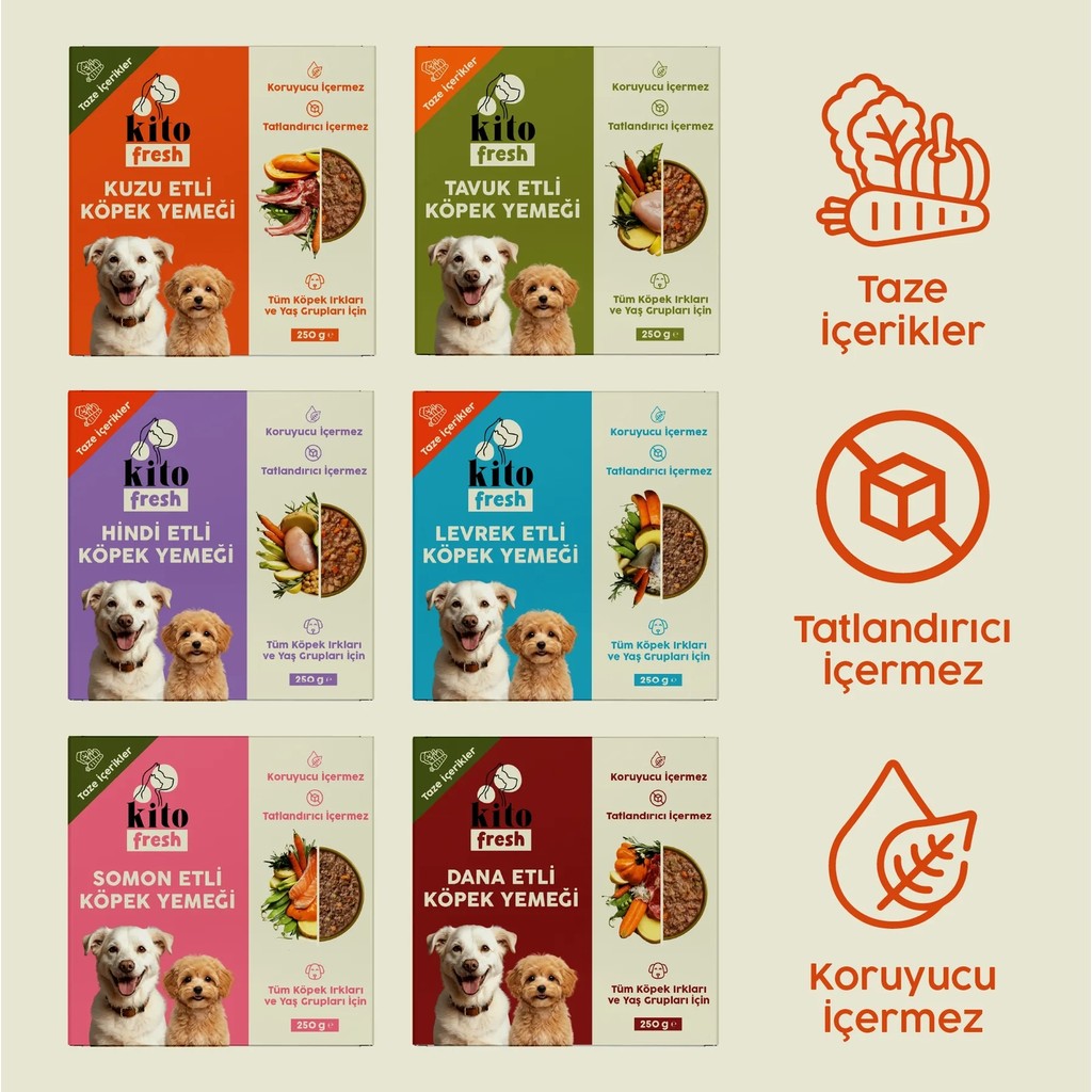 Kito Fresh Köpekler için %100 Taze İçerikli Mama Tanışma Paketi Evcil Hayvan Ürünleri Fiyatı