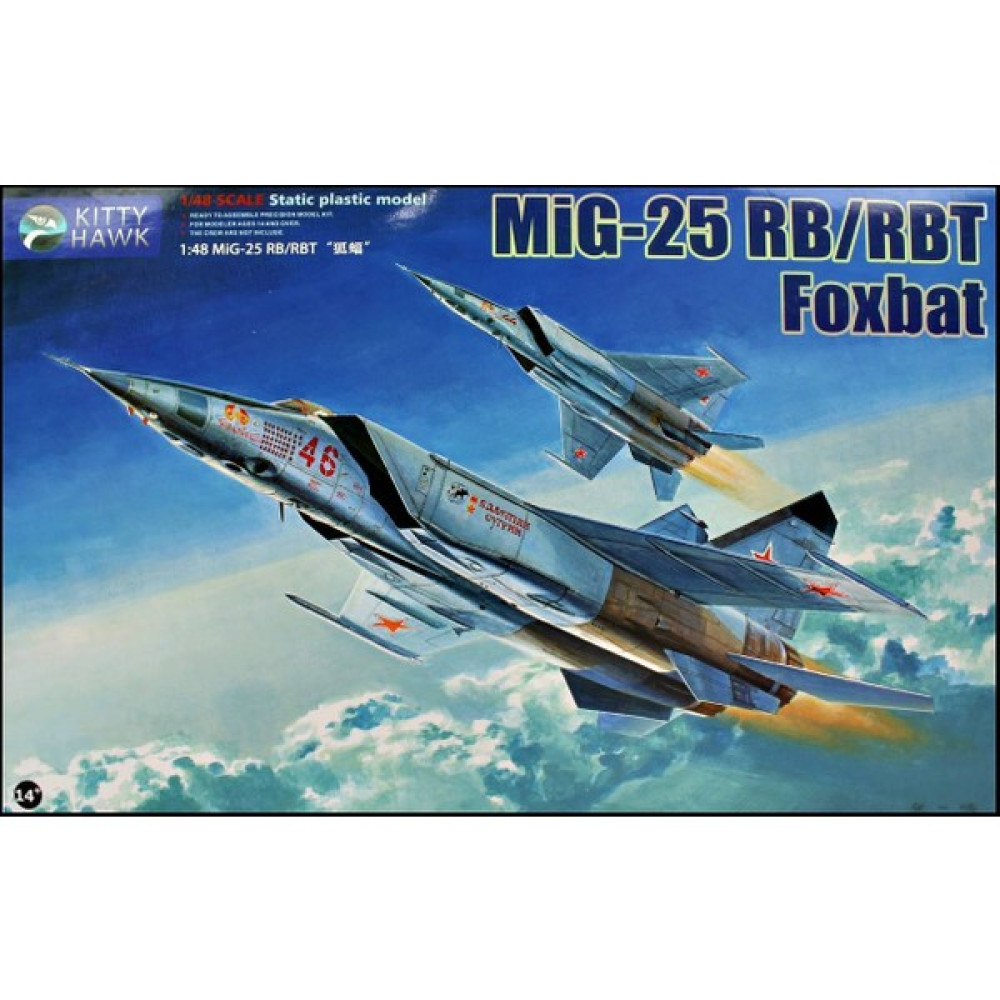 Kitty Hawk 80113 1/48 Mig-25 Rb/ Rbt Savaş Uçağı ve 2 Resin Figür Demonte Plastik Maketi - Renkli Maket Fiyatı