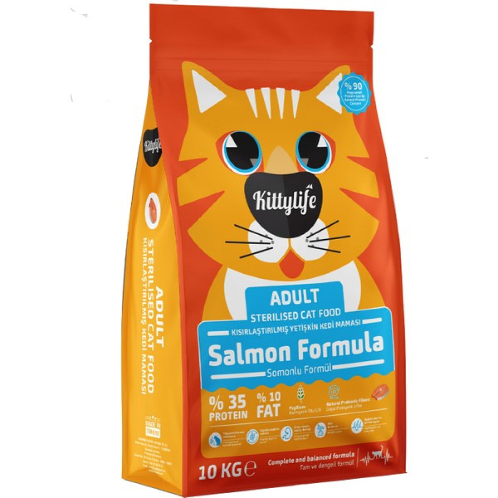 Kittylife Somonlu Kısır Kedi Maması 10 kg Premium Evcil Hayvan Ürünleri Fiyatı