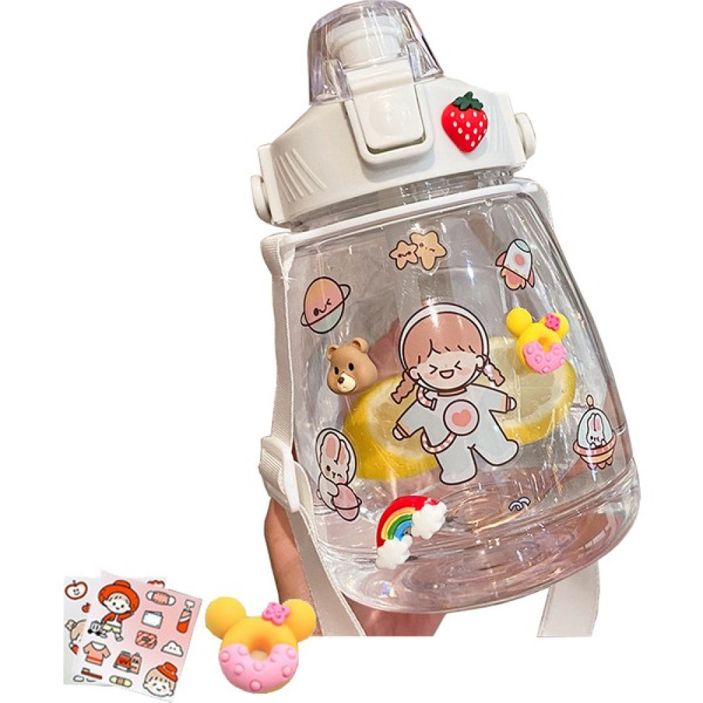 Kitvtopc 3D Etiket 1300ML Çocuklar Kız Erkek Çocuklar Için Samanlı Sevimli Su Şişeleri Bpa Içermez (Yurt Dışından) Suluk Fiyatı