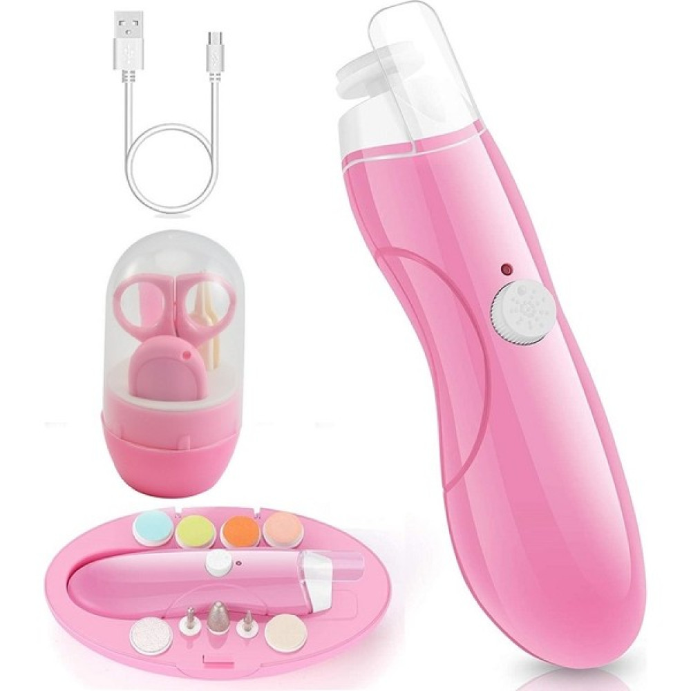 Kitvtopc Şarj Edilebilir 9'u 1 Arada Güvenli Elektrikli Bebek Tırnak Makası Seti - Pembe (Yurt Dışından) Bebek Tırnak Makası Fiyatı