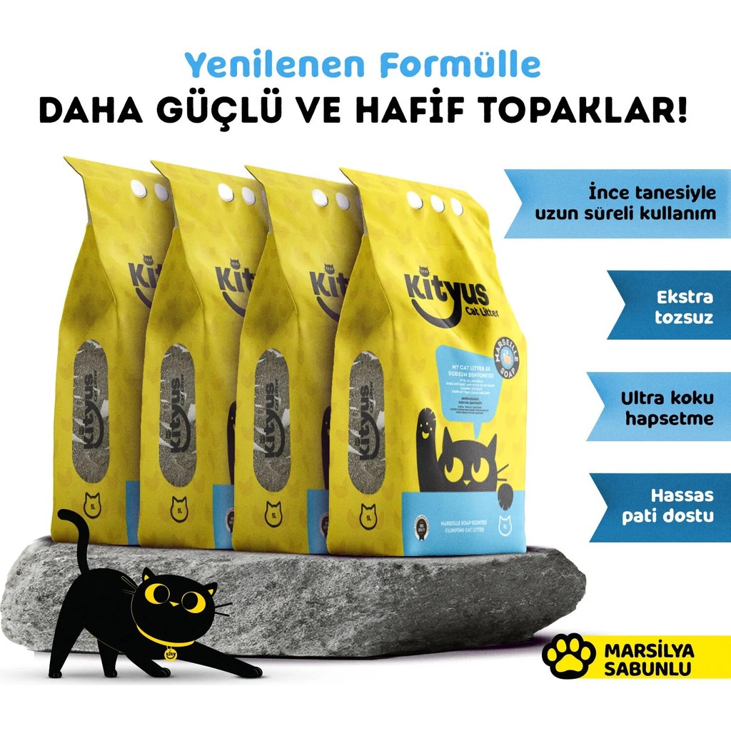 Kityus 4lü Avantaj Paketi -Kityus Marsilya Sabunu Kokulu Kedi Kumu 4x5 Lt Evcil Hayvan Ürünleri Fiyatı