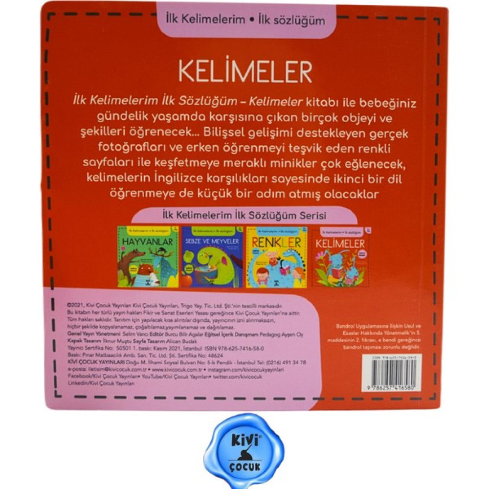 Kivi Çocuk Ilk Kelimelerim Ilk Sözlüğüm Kelimeler Ktp – Ayşen Oy Zeka Geliştirici Kitaplar Fiyatı