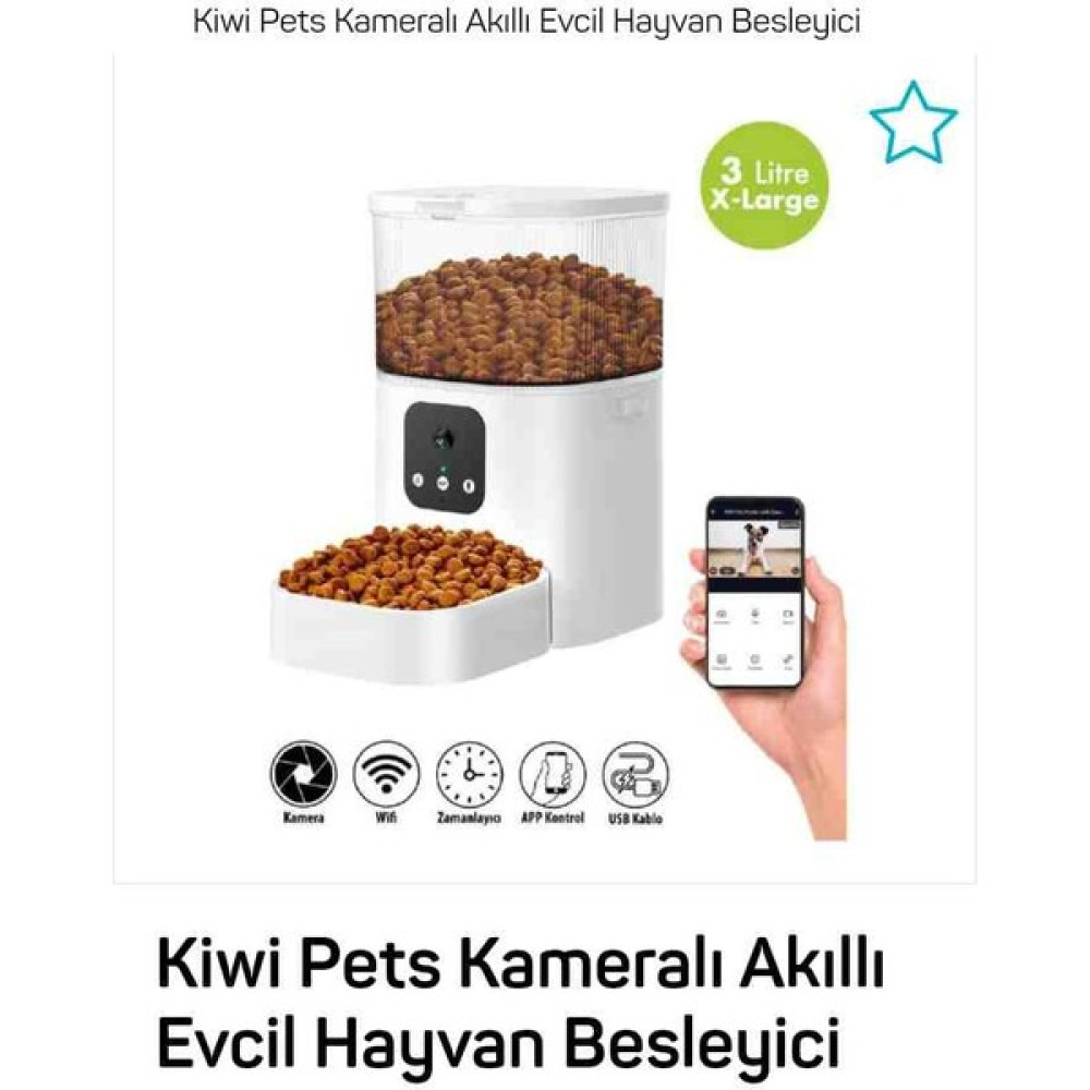 Kiwi Pets Kameralı Akıllı Evcil Hayvan Besleyici Evcil Hayvan Ürünleri Fiyatı