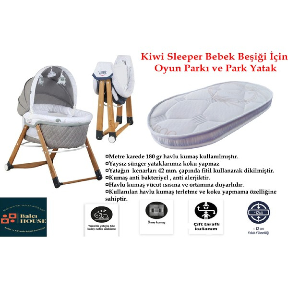 Kiwi Sleeper Uyumlu 50X90X12 cm Anne Yanı Oval Beşik Yatağı Park Yatak / Oyun Parkı Fiyatı
