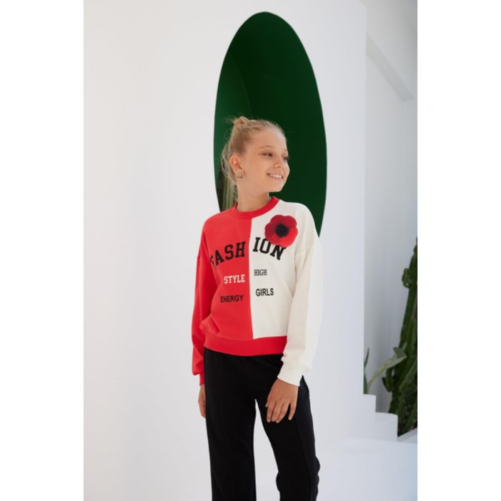 Kız Çocuk Fashion Style Aksesuarlı Renkli SweatShirt Kız Çocuk Sweatshirt Fiyatı