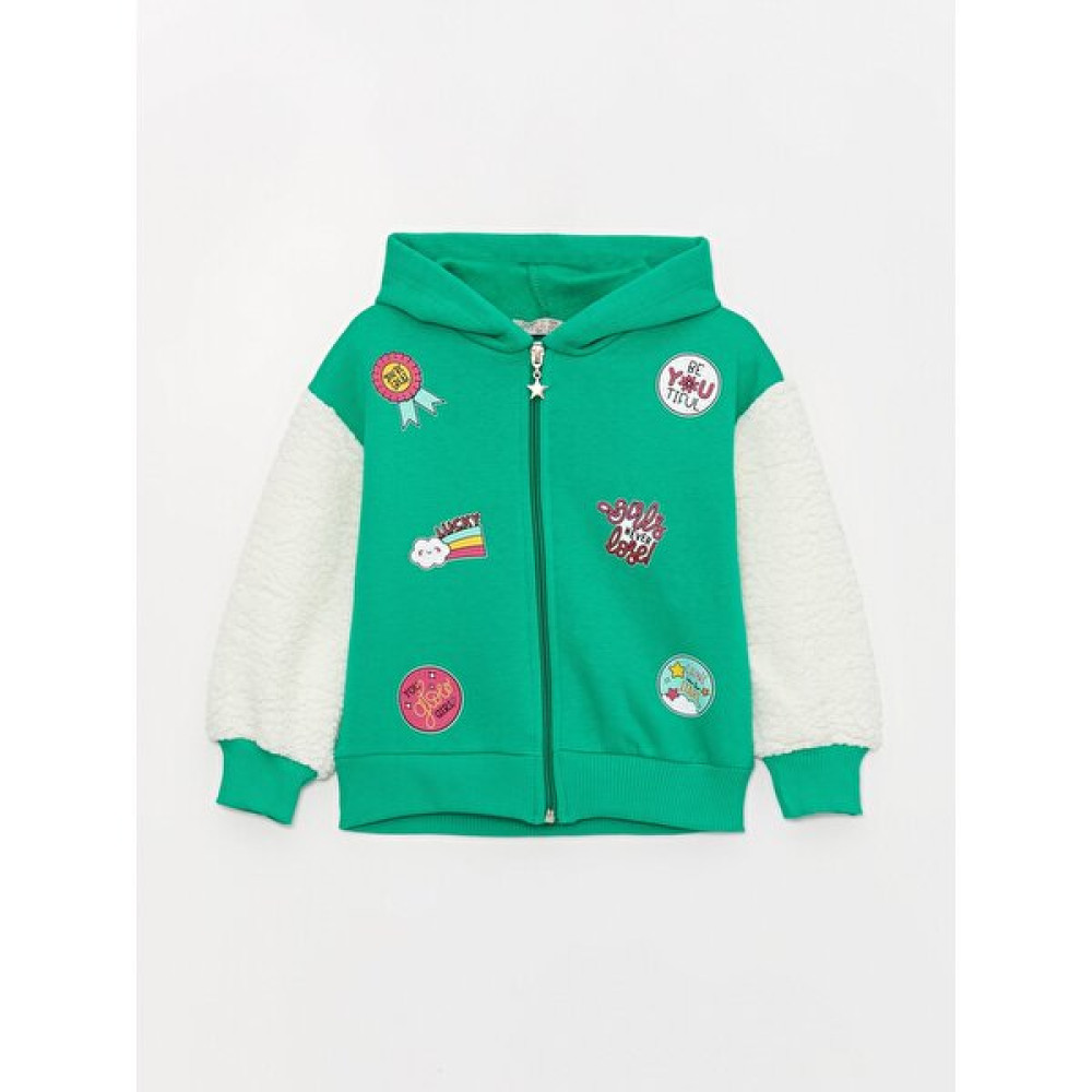 Kız Çocuk Kolej Yaka Baskılı Kolu Peluş SweatShirt Kız Çocuk Mont Fiyatı