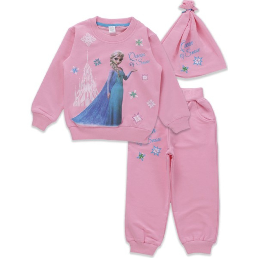 Kız Çocuk Pembe Elsa Queen Snow Eşofman Takımı Kız Çocuk Giyim Takımı Fiyatı