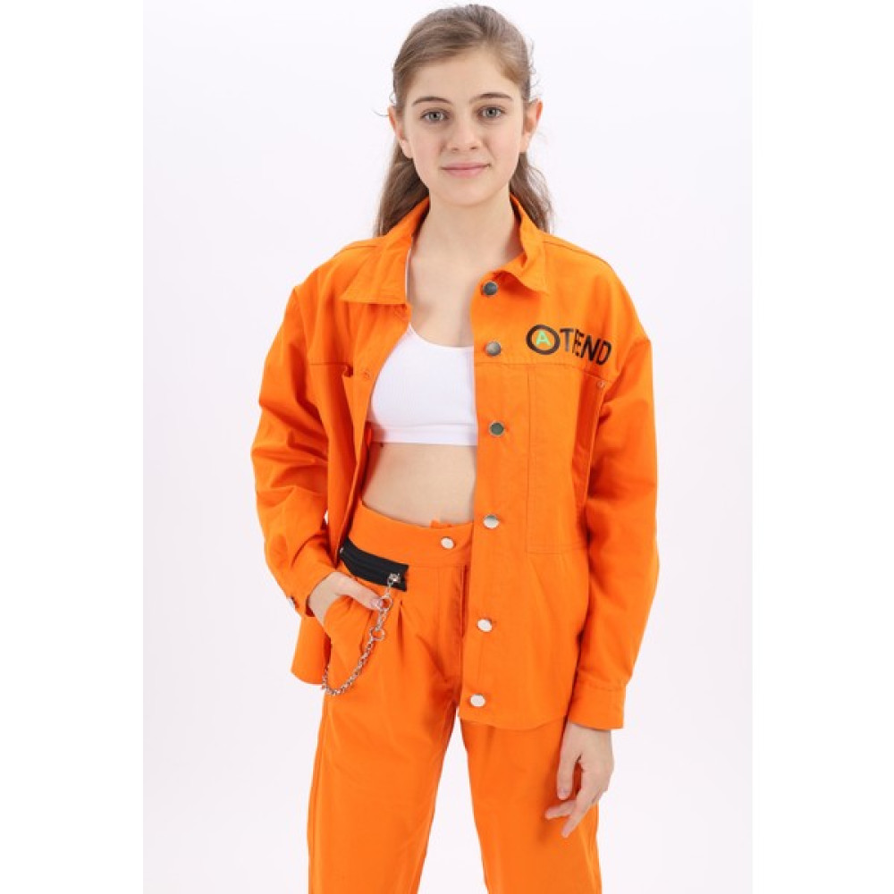 Kız Çocuk Trend Baskılı Gabardin Ceket Lx 196 Kız Çocuk Mont Fiyatı