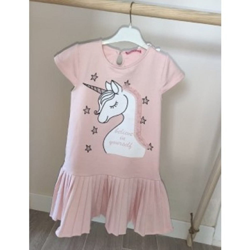 Kız Çocuk Unicorn Elbise Pembe Parça Kız Çocuk Giyim Takımı Fiyatı