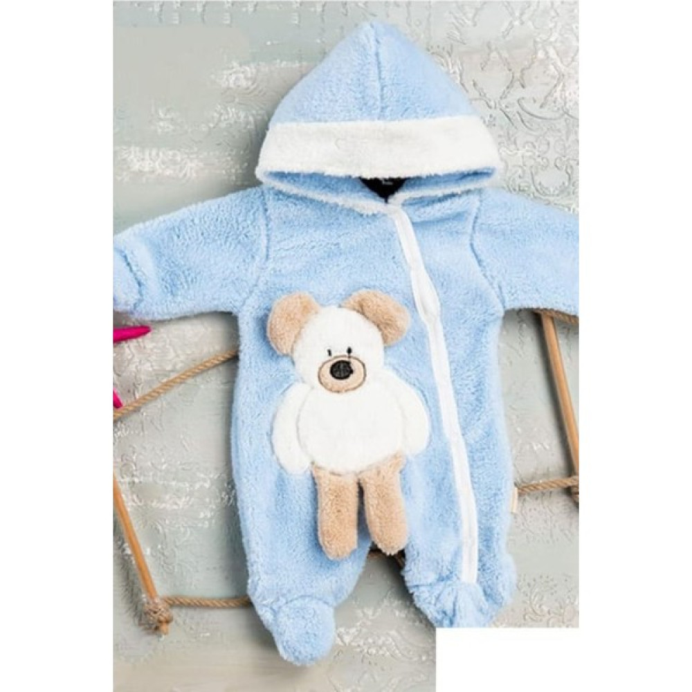 Kız Erkek Bebek Welsoft Peluş Ayıcık Desenli Tulum Bebek Tulumu Fiyatı