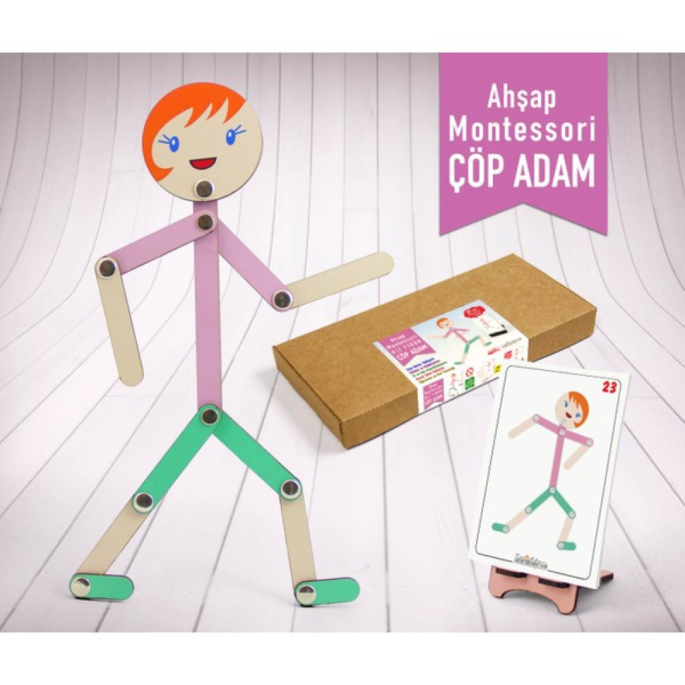 Kız Figür Ahşap Çöp Adam Montessori Yapboz Aktivite Eğitici Ahşap Oyuncak Eğitici Oyuncak Fiyatı