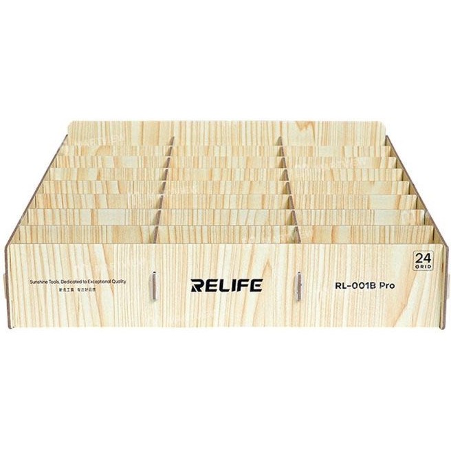Kızılelma Teknik Relife RL-001B Pro 24 Bölmeli Ahşap Dayanıklı Çok Fonksiyonlu Cep Telefonu Saklama ve Yönetim Kutusu Lehim & Havya Fiyatı