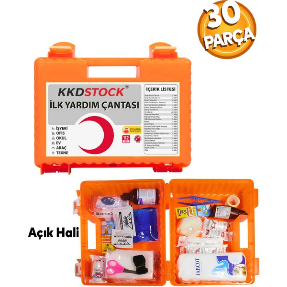 Kkdstock İlk Yardım Çantası, Ecza Dolabı, İş Yeri Tipi Duvara Monte İlk Yardım Seti, Acil Müdahale Çantası Trafik Malzemeleri Fiyatı