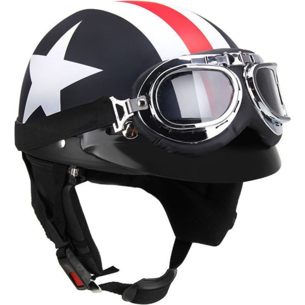 KKmoon Gözlüklü Yarım Açık Yüz Motosiklet Kaskı Visor Eşarp (Yurt Dışından) - Standart - Renkli Motorsiklet Kaskları Fiyatı