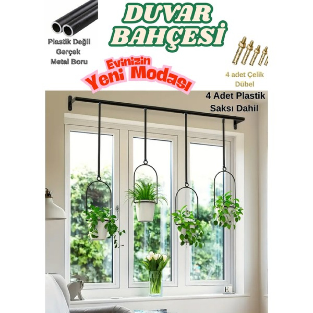 Kl Home Duvarbahçesi -Tavan Bahçesi - 1 Set Asılabilir Saksılar Ve 4 Adet Plastik Saksı Saksı ve Aksesuarları Fiyatı