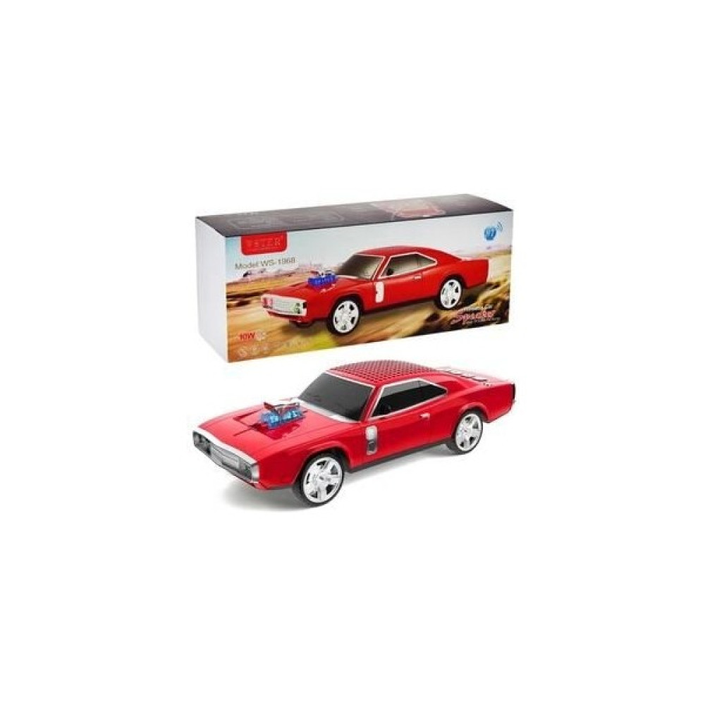 Klasik Dodge Challenger Model Araba Bluetooth Hoparlör Mp3 Müzikçalar LED Işıklı Şarjlı Speaker - Kırmızı Oto Boyaları Fiyatı