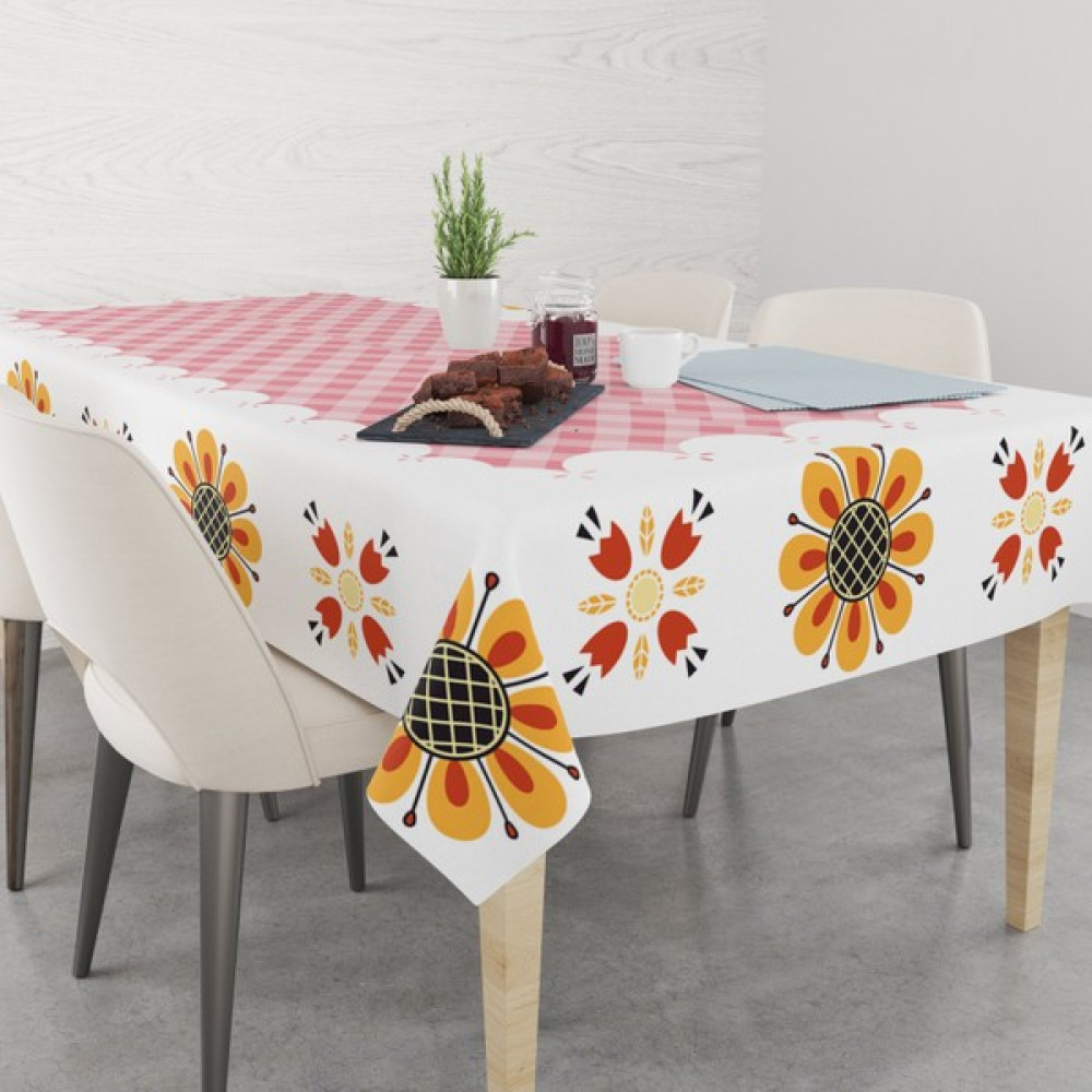 Klasik Okul Sıra Masa Örtüsü - Dertsiz, Leke Tutmaz, Kolay Temizlenir - 150 x 220 cm - Pembe Masa Örtüsü Fiyatı