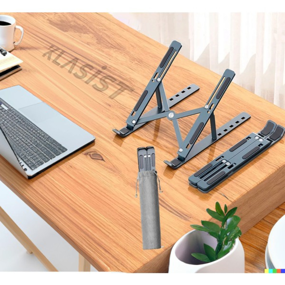 Klasist Alüminyum Ayarlı Laptop Yükseltici / Tutucu Stand (Taşıma Kılıfı ) - Siyah Dizüstü Bilgisayar Aksesuarları Fiyatı
