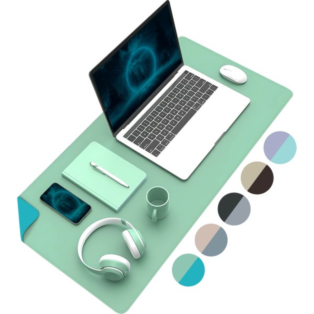 KlasseGear Çift Renk Deri Mousepad Laptop Bilgisayar Için 80X40 cm Açık Yeşil ve Turkuaz Mouse Pad Fiyatı