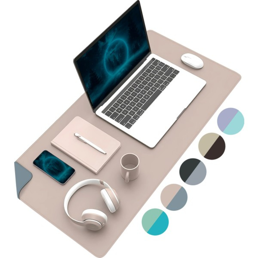 KlasseGear Çift Renk Deri Mousepad Laptop Bilgisayar Için 80X40 cm Pudra Pembesi ve Gri Mouse Pad Fiyatı